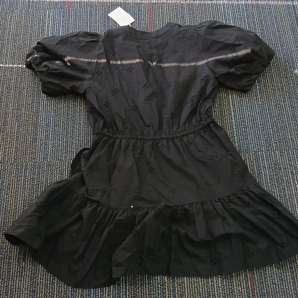Nwt Free Assembly Cotton Eyelet Tiered Mini Dress with Puff Sleeves, Med. - Picture 8 of 8
